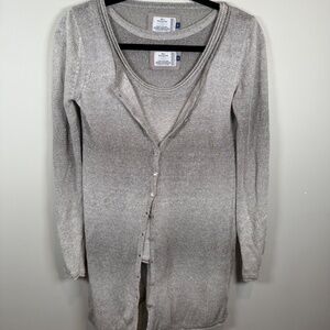 Escales Paris Linen Knit Camisole and Cardigan (twin set) Size Small